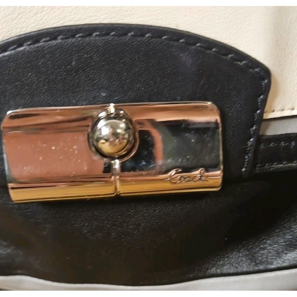 Coach Kristin Spectator Leather Hobo 2 Way Bag Convertible‎ Monochrome  Pt02 - Picture 5 of 16